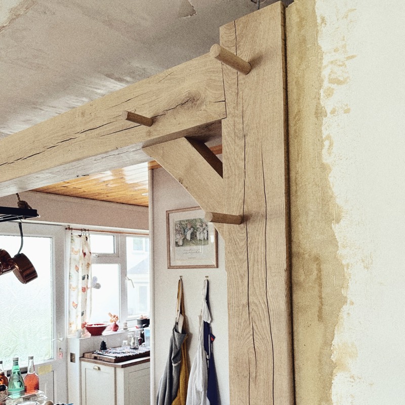 Oak farmhouse beam kitchen project